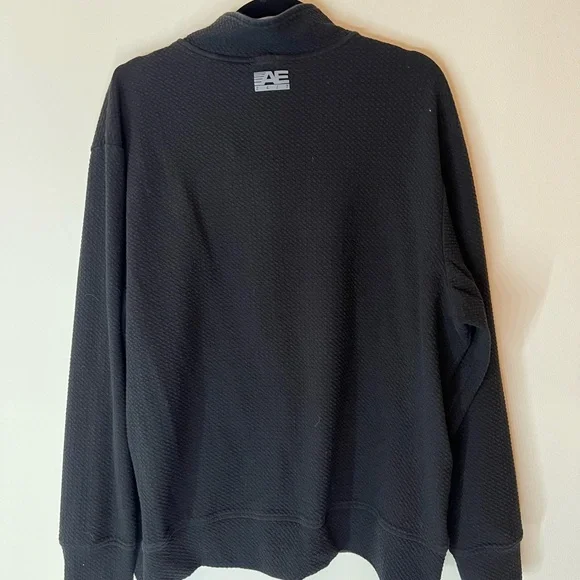 American Eagle Men's Black Quarter-Zip Sweater - Picture 3 of 3